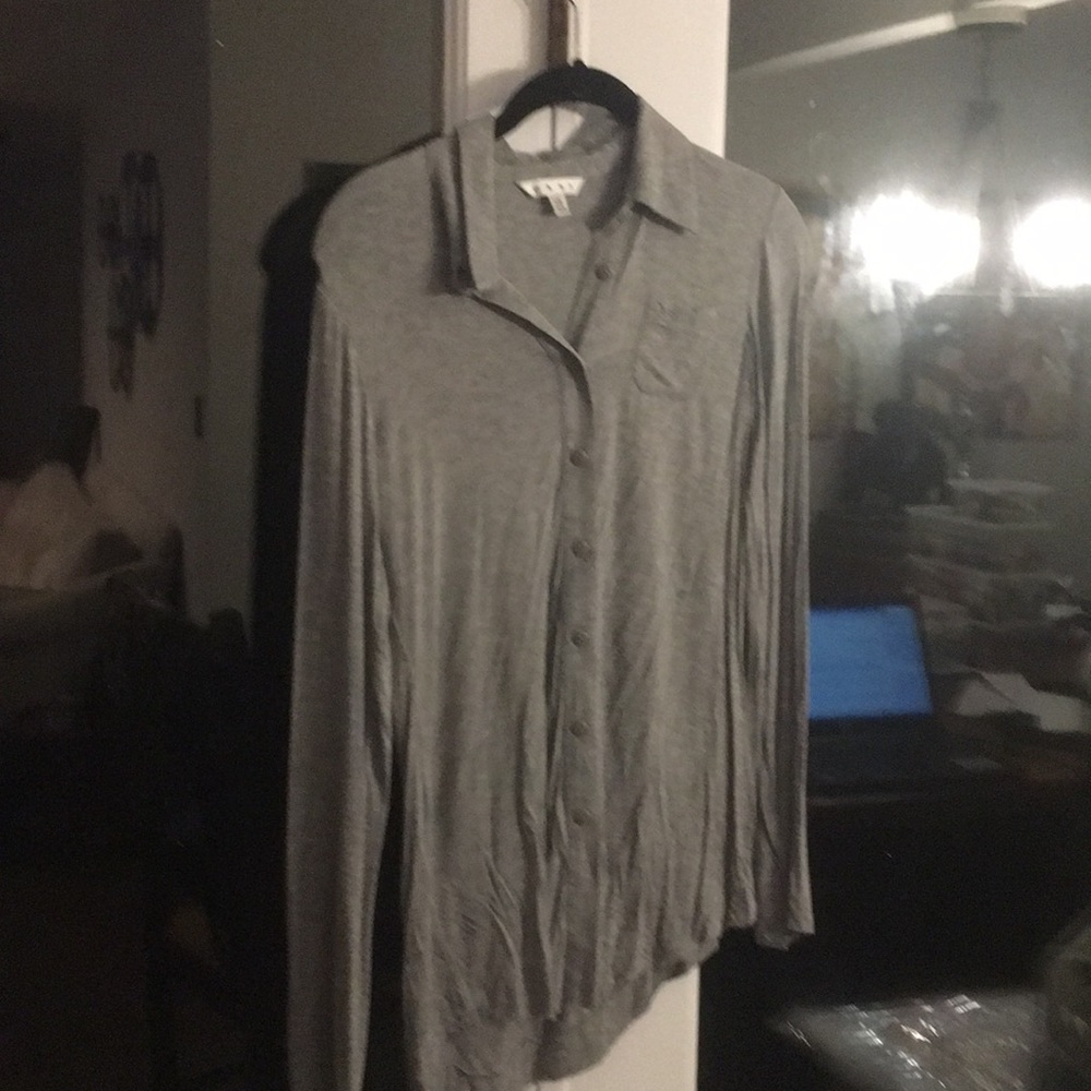 Cabi Gray Button Down Top, XS